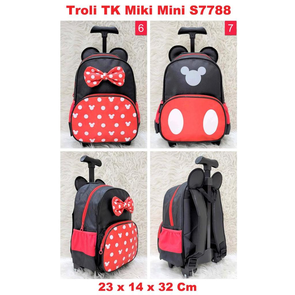 7lc9- Tas Koper Anak Mickey Mouse / Ransel Trolly Tk 2 Sleting