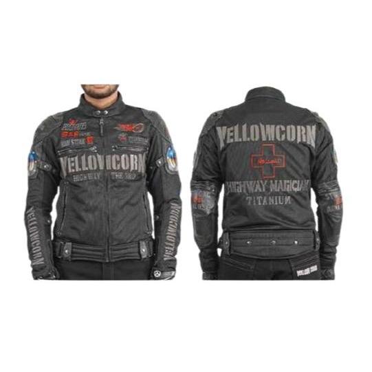 ORIGINAL YELLOW CORN YB-5119 TITANIUM BLACK GUNMETAL JACKET TOURING RIDING JACKET MOTOR GINAL READY