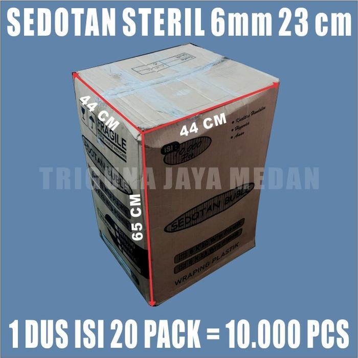 JTTOP" SEDOTAN HITAM STERIL PLASTIK 500PCS LANCIP RUNCING 6MM HIGIENIS MEDAN