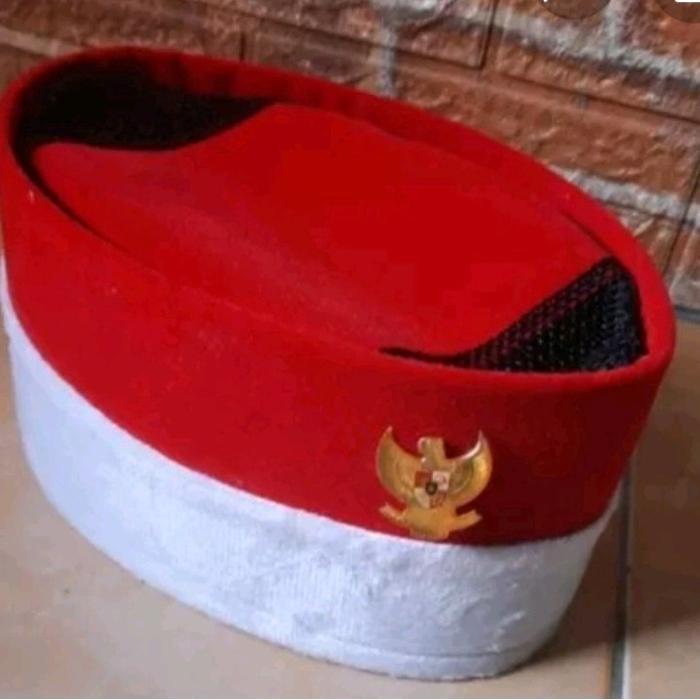 Ready Peci Songkok. Merah Putih 12 Cm Lol Peci Merah -Gratisongkir