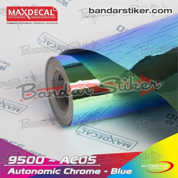 MAXDECAL 9500 AC05 BLUE Autonomic Chrome Iridescence Bunglon Mystic Sticker Vinyl Lentur Tahan Air