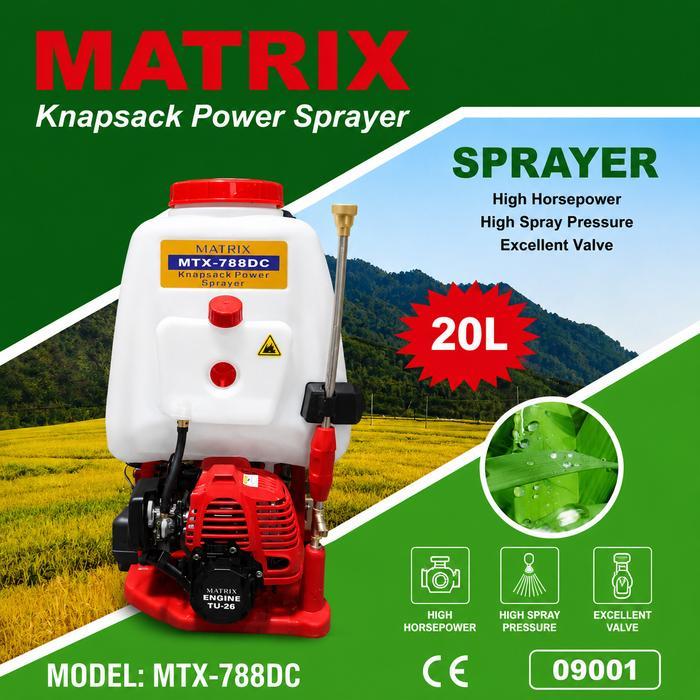 Matrix MTX-788DC Knapsack Power Sprayer 20 Liter - Mesin Semprot Bensin Turbo | Rejeki Tani
