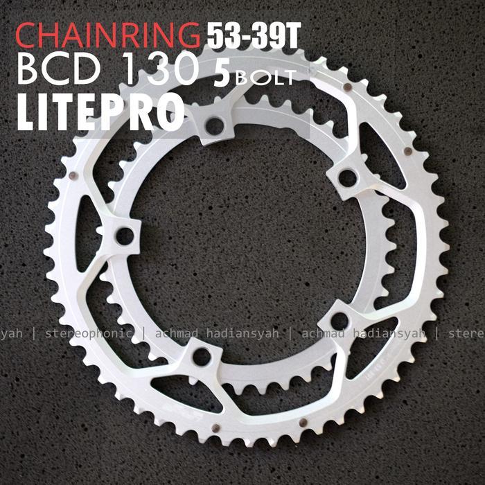 Chainring Litepro 53-39 Chainring Litepro 39-53 Chainring BCD130 5BOLT