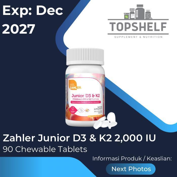 Zahler Junior D3 + K2 2000IU 90 Chewable Tablets Vitamin Anak K2 D3