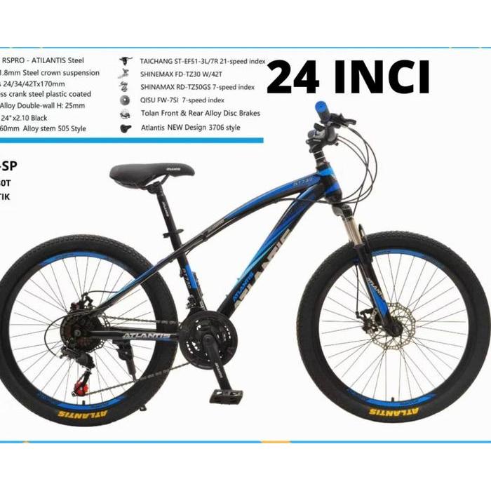 SEPEDA MTB ATLANTIS 24 INCH - AT 24 BLACK BLU
