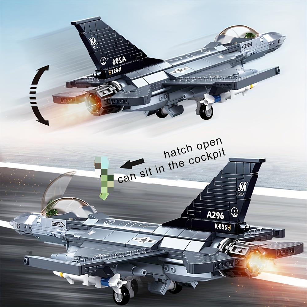 Build Your Own F-16 Fighter with Sluban's Military Series Model Building Blocks Kit - Perfect