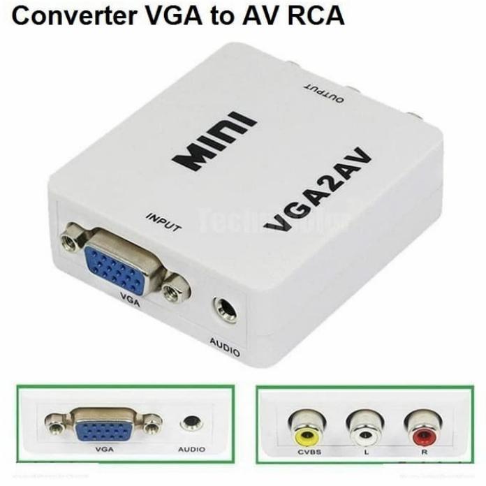CONVERTER VGA TO AV / VGA TO RCA / Converter vga to rca box biru