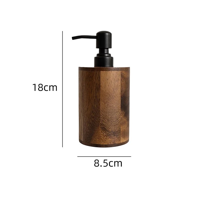 Luxury Walnut Wood Press-type Lotion Dispenser Empty Bottle Hotel Soap Liquid Dispenser Sink Lotion