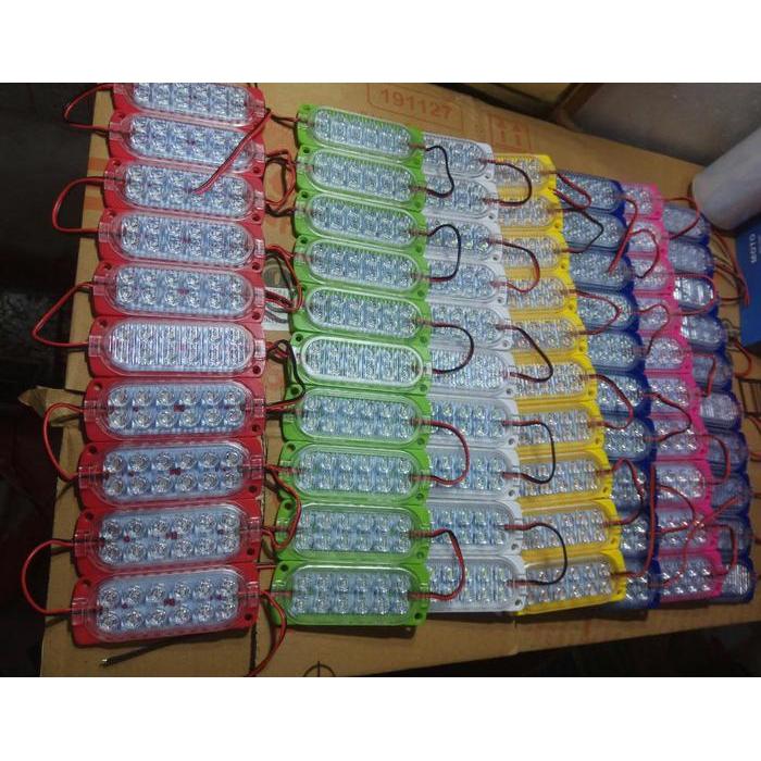 NEW Lampu LED Module 12 Mata 24 Volt / 12 Volt Modul 12 Mata DC 24V 12V