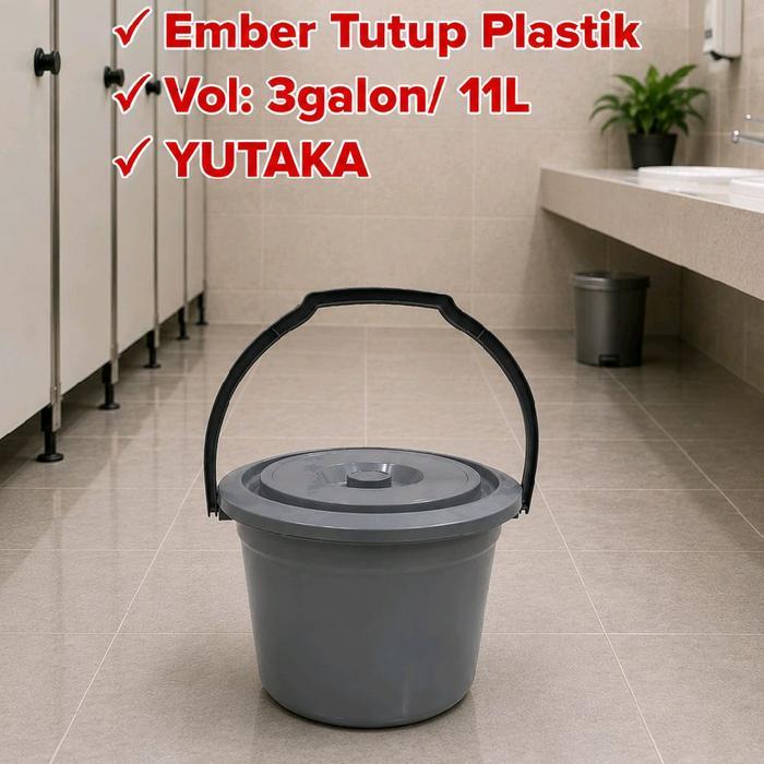 Ember Plastik + Tutup 12L YUTAKA/ Ember Plastik + Tutup 3G YUTAKA