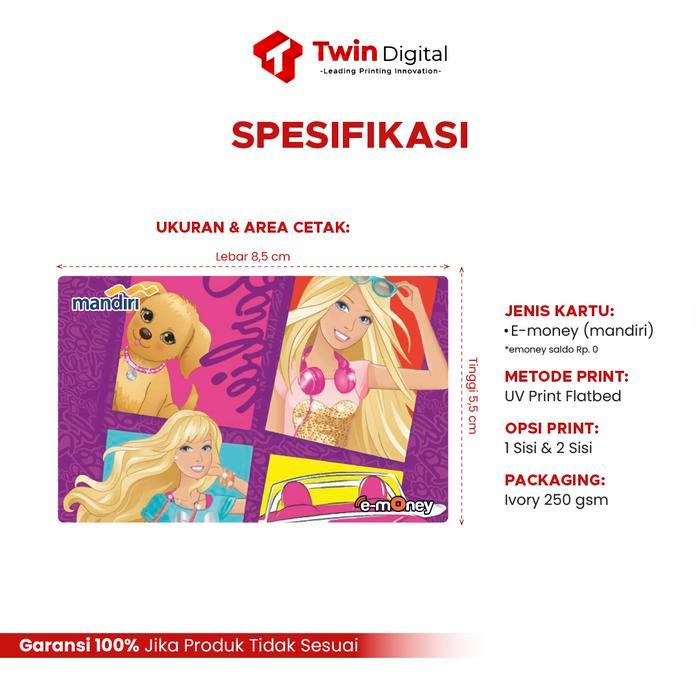 Luluna E-Money Card Mandiri Tap Barbie'S Edition - Kartu Toll Edisi Barbie