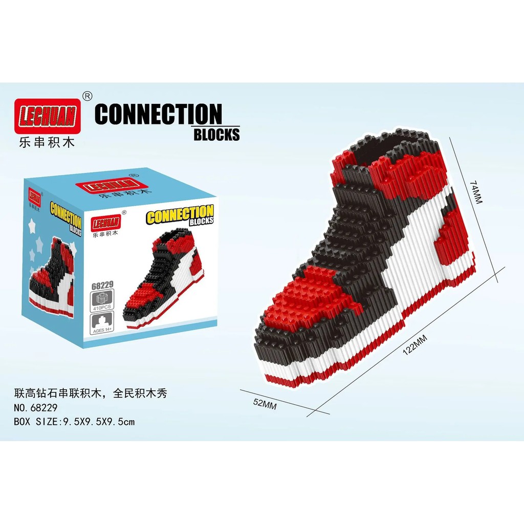 Linkgo Shoes Connection Building Blocks Shoe Puzzle DIY Assembled Diamond Mini Brick Figure Toys for