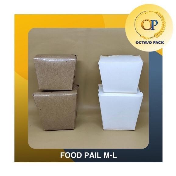 Promo Food Pail Polos / Food Pail Kraft / Food Pail M L / Rice Box / Paper Food Pail (Isi 50 Pcs)