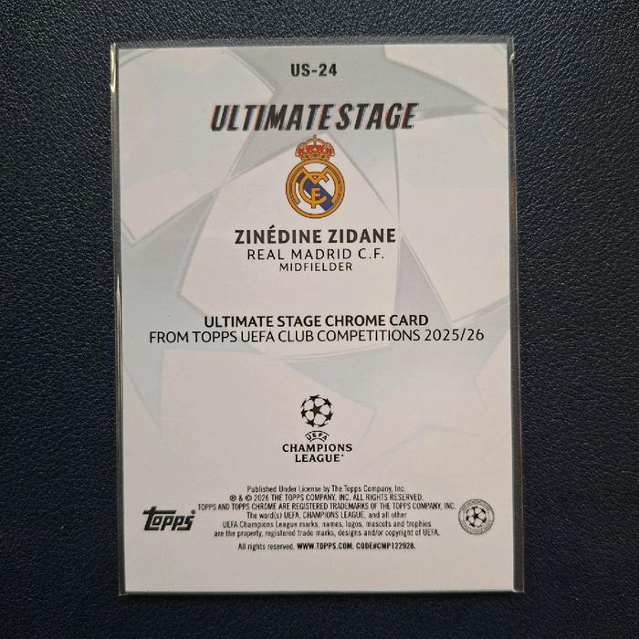 Topps Chome Aqua Zinedine Zidane 021/199 ultimate stage UCC 2025/26 - Tus2026