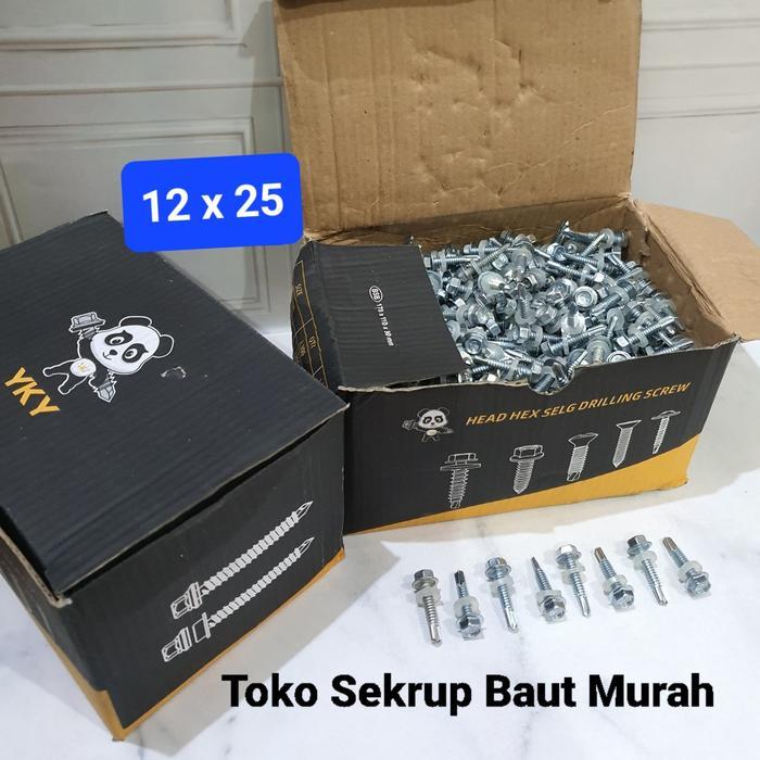 SALE Baut Drilling 12x25 / Baut Roofing 12x25 / Driling Sds/Sekrup Drilling 12 x 25 Isi 100Pcs