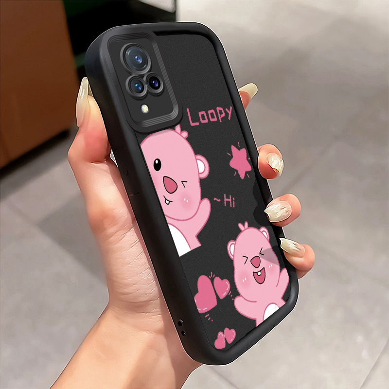 Casing Hp VIVO V21 5G V21s 5G V21E Y73 2021 Case Loopy kartun pink Kasing silikon Cesing untuk Pria 
