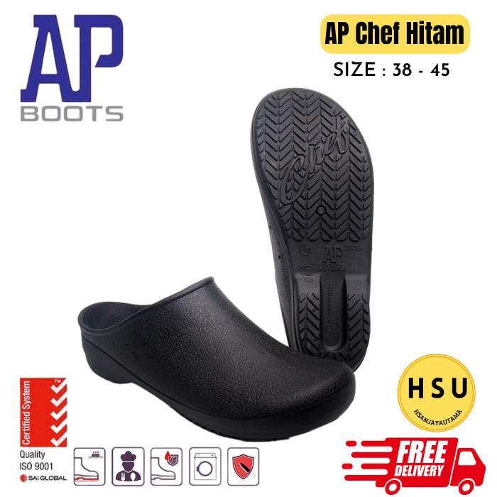 chef dapur sepatu chef sepatu dapur / sepatu AP chef meriah HITAM - 45