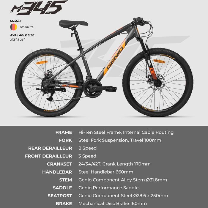 Sepeda Gunung MTB Model Terbaru Genio M345 Mirip Ravage