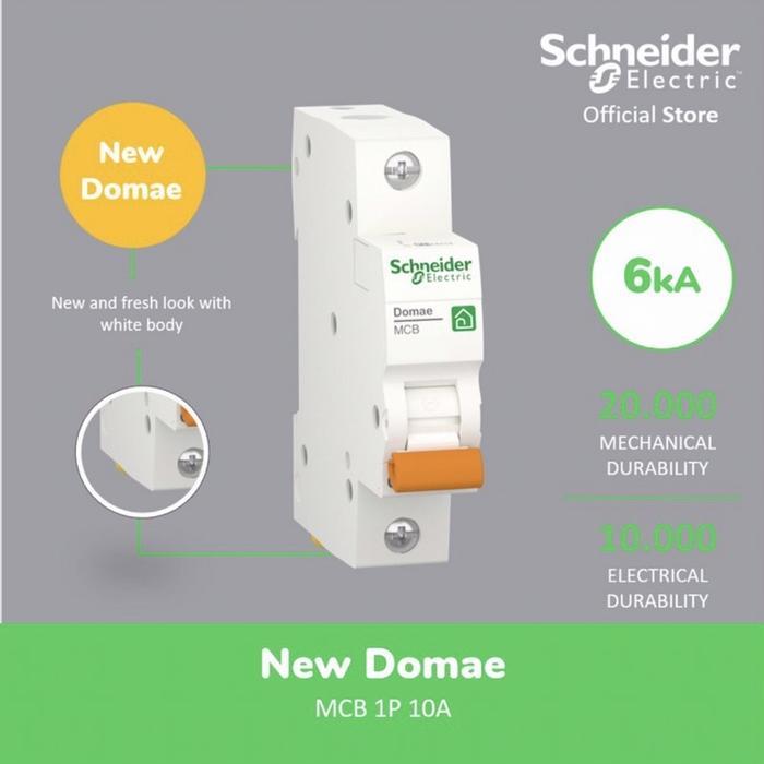 Mcb 10A Schneider Hijau Domae / Mcb Sneider 10 Ampere 1 Phase 100% Ori