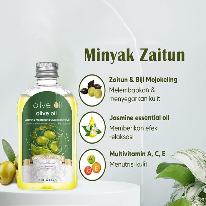 Minyak Zaitun 140ml Olive Oil with Vitamin E Glycerin Essential Oil Collagen Melembabkan kulit