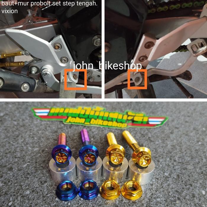 Baut Probolt Gold Blue Set Tojosan Step Tengah Vixion Old New Nvl