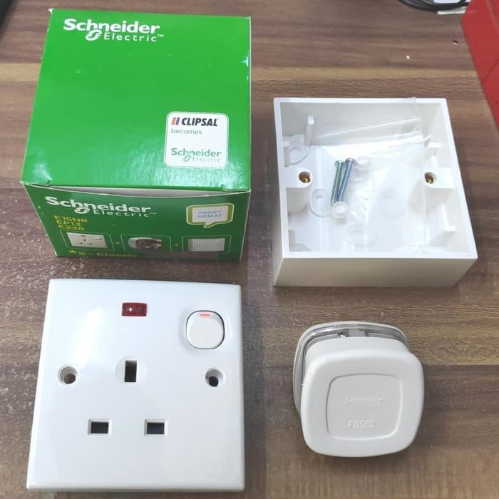 Stop Kontak Ac Schneider Clipsal 1 Set Komplit + Steker Outbow Dus Co