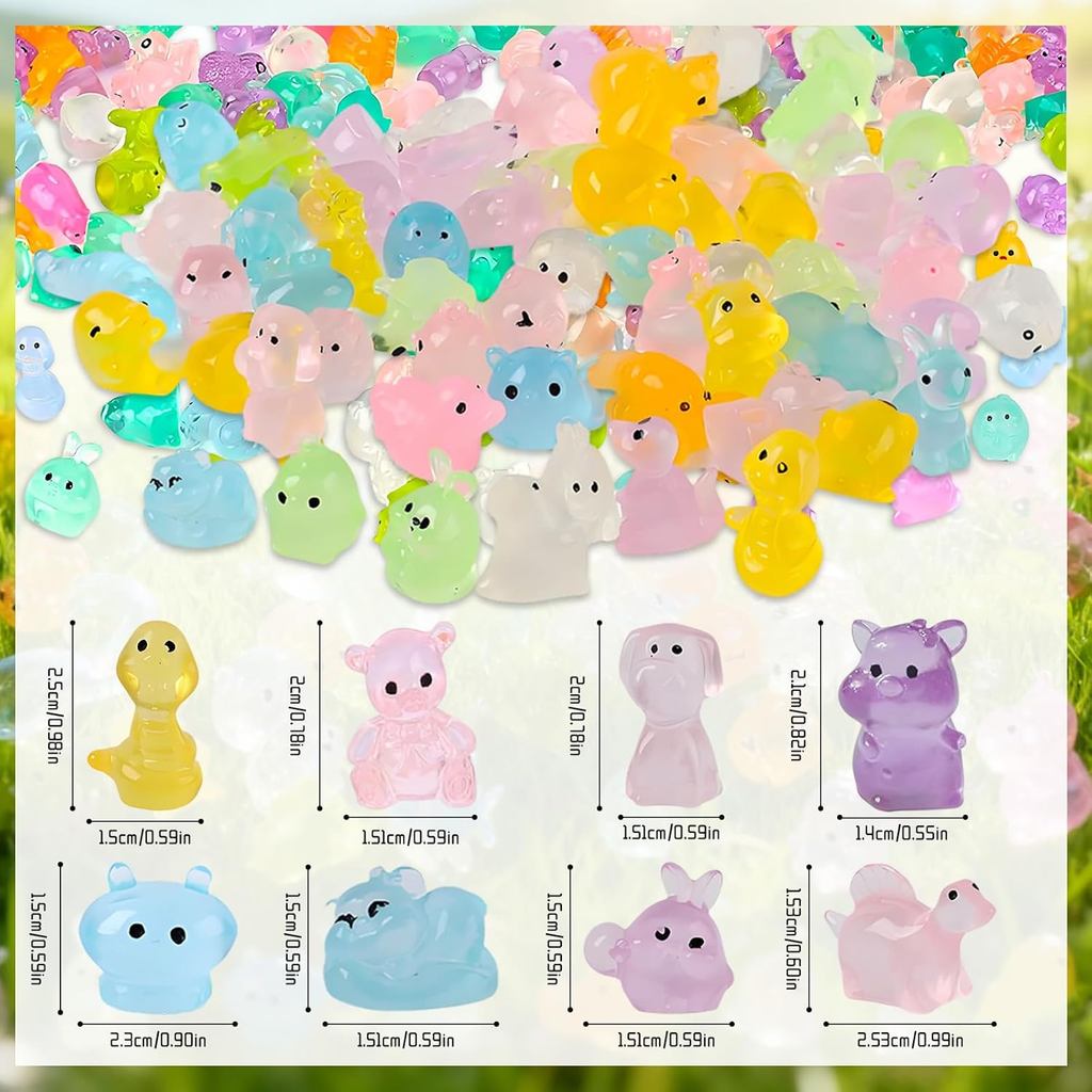 60Pcs Random Resin Animals Mystery Bag, Cute Charms for DIY Craft & Micro Landscape Decor