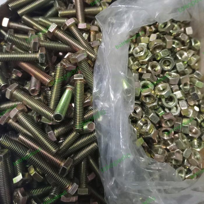 100 PC BAUT MUR KUNING M6X20 / MUR BAUT KUNING M6X20/ BMK M6X20 SIAP KIRIM