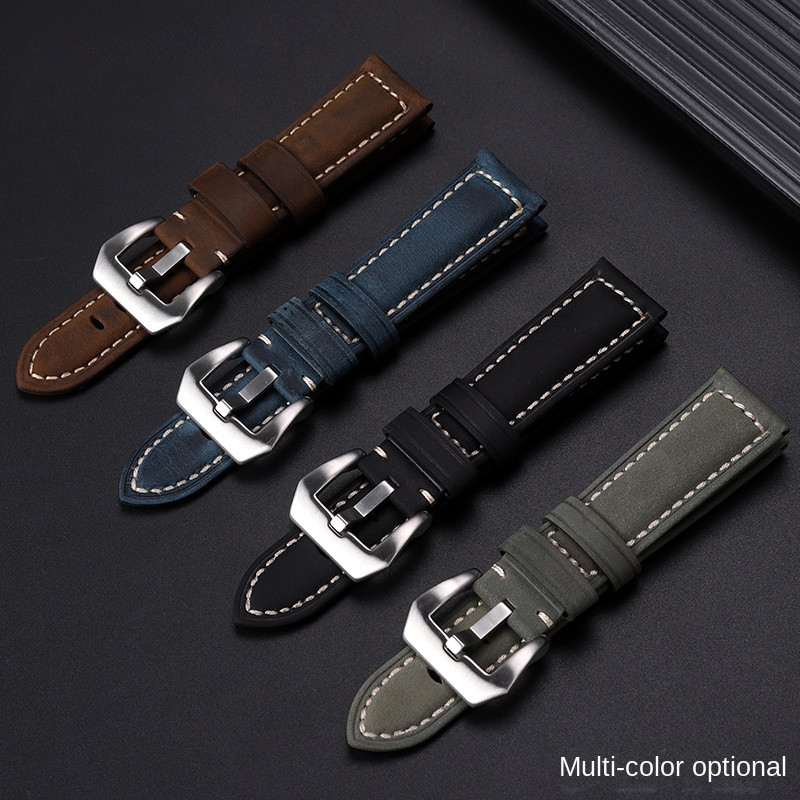 22mm Vintage Cow Watch Strap For Seiko SOLAR Bands SNKP27 SNKP25 SNKP23 Watch band Bracelet Men