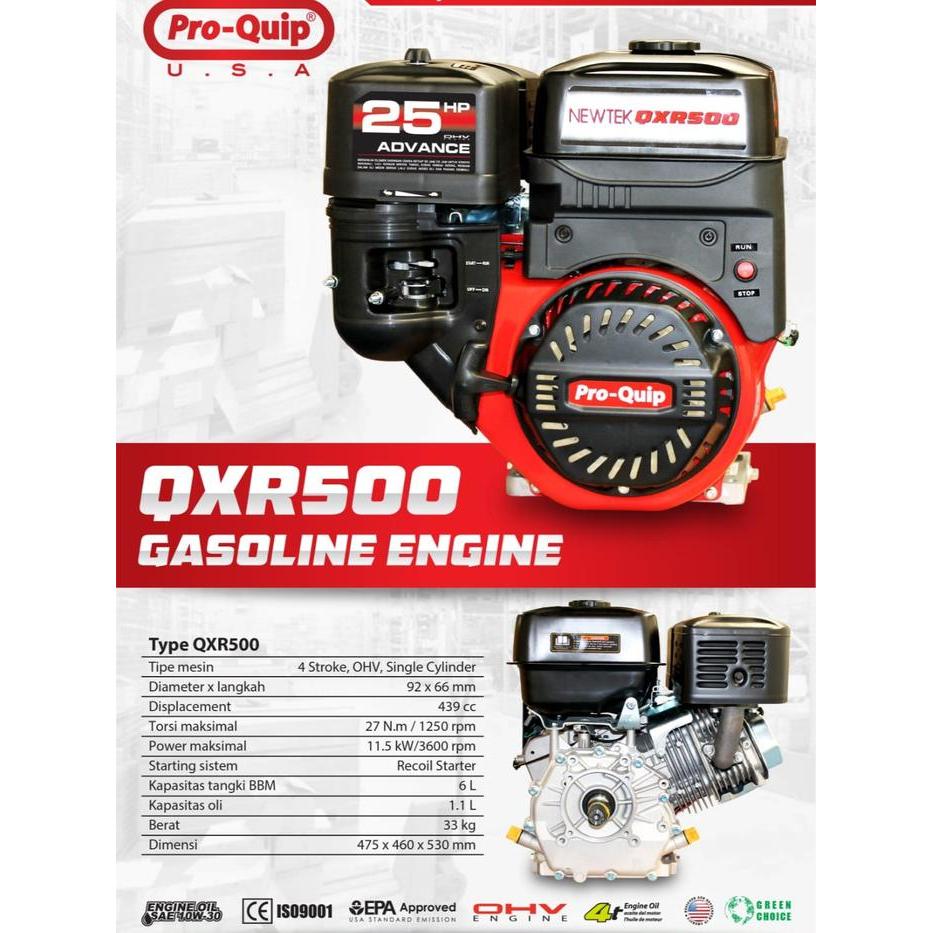PROQUIP QXR 500 Mesin Penggerak Bensin 25 HP PK Gasoline Engine