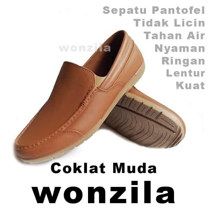 ATT AWK 357 Sepatu Pantofel Pria Stylish Semi Formal - Tan Coklat Muda