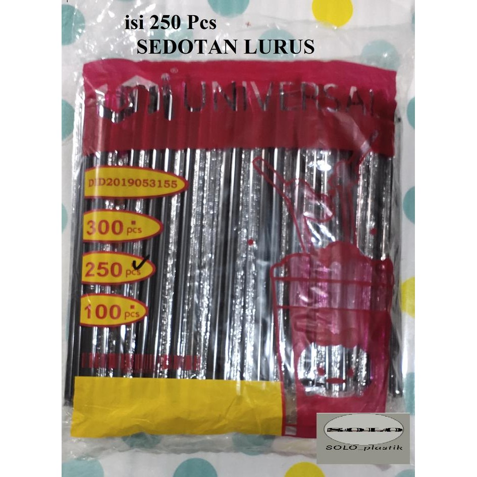 Sedotan Hitam Lancip isi 250 Pcs Sedotan lurus lancip plastik hygenis