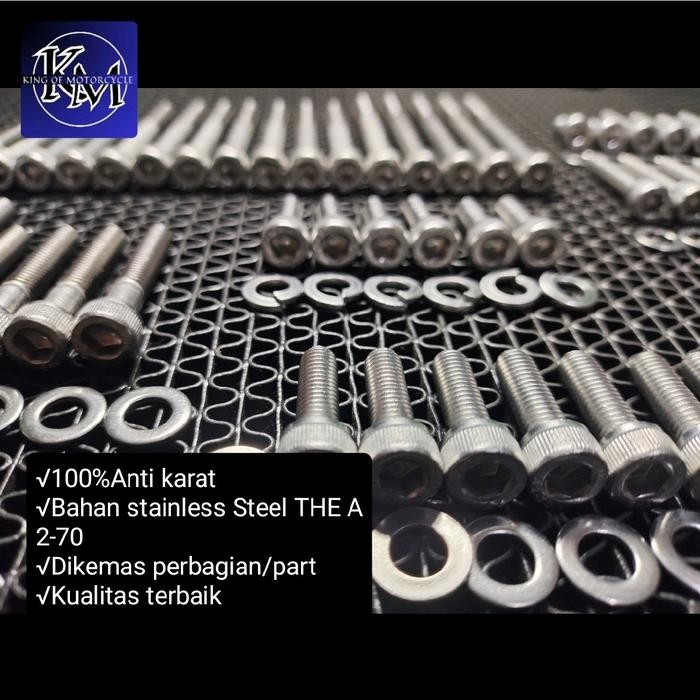 (Stok Terbatas) Baut Set Mesin Stainless Steel Rx King-Baut L 100% Anti Karat Set Mesin Rx King