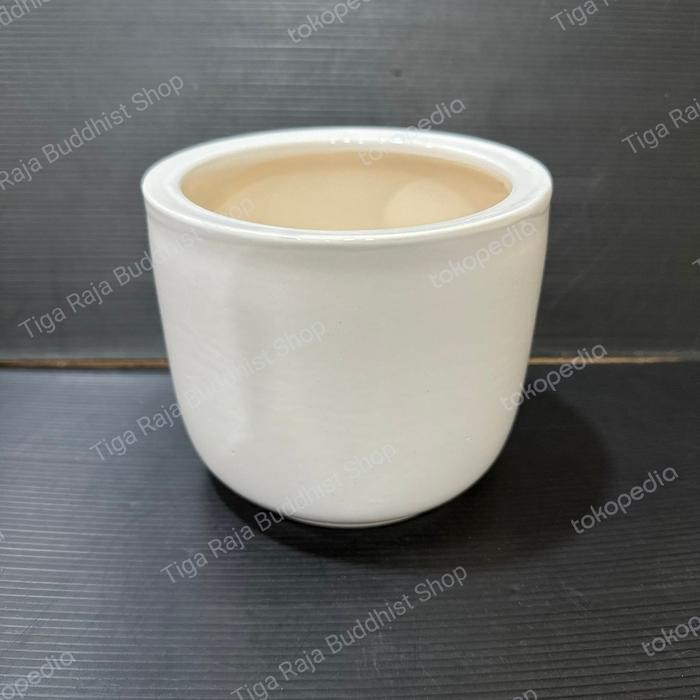Hiolo Keramik Putih Polos 7 inch