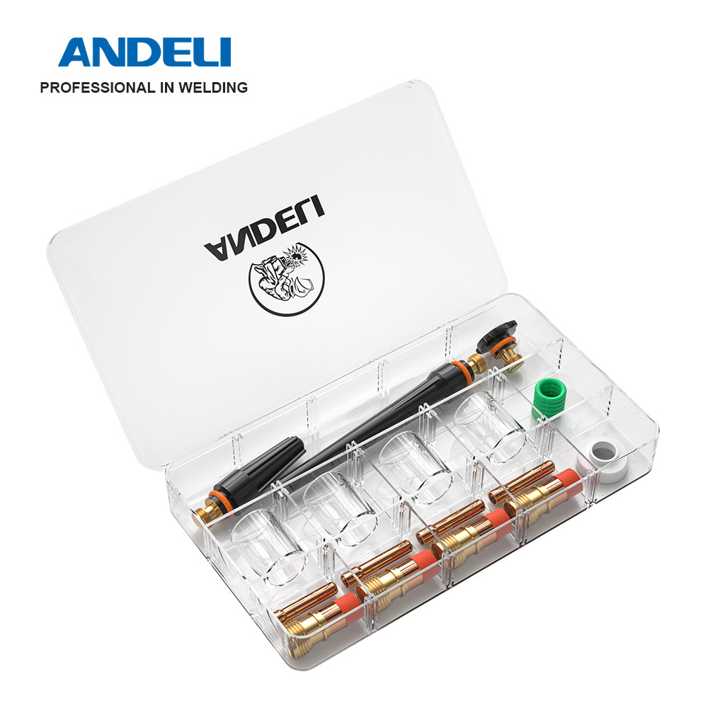 BEST PRICE ANDELI 22PCS Welding Accessories Stubby Gas Lens For TIG Welding torch WP-17/18/26 Pyrex 