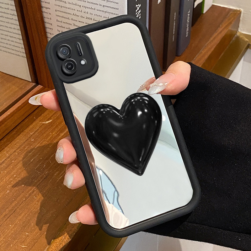 Casing Hp OPPO A16K OPPO A16E Case Casing Hitam cinta HP pola Kesing Kasing cermin Cesing Silikon So