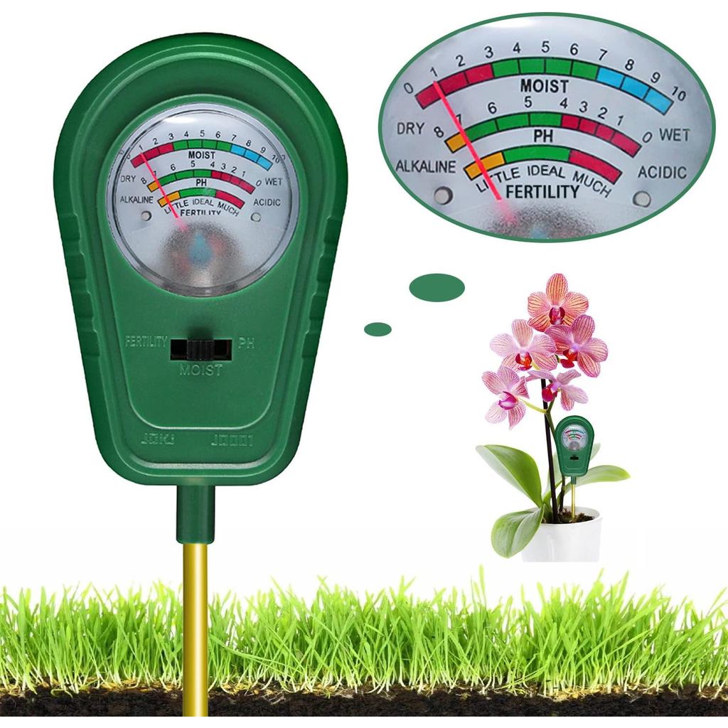 3-in-1 Soil Test Kit, Soil Moisture Meter/Soil ph Meter/Fertility Soil Tester, Soil Hygrometer for
