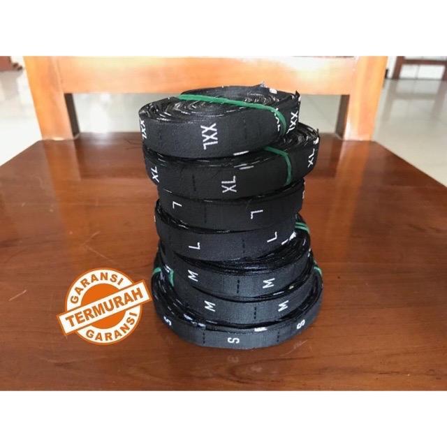 Woven label size hitam Anyaman