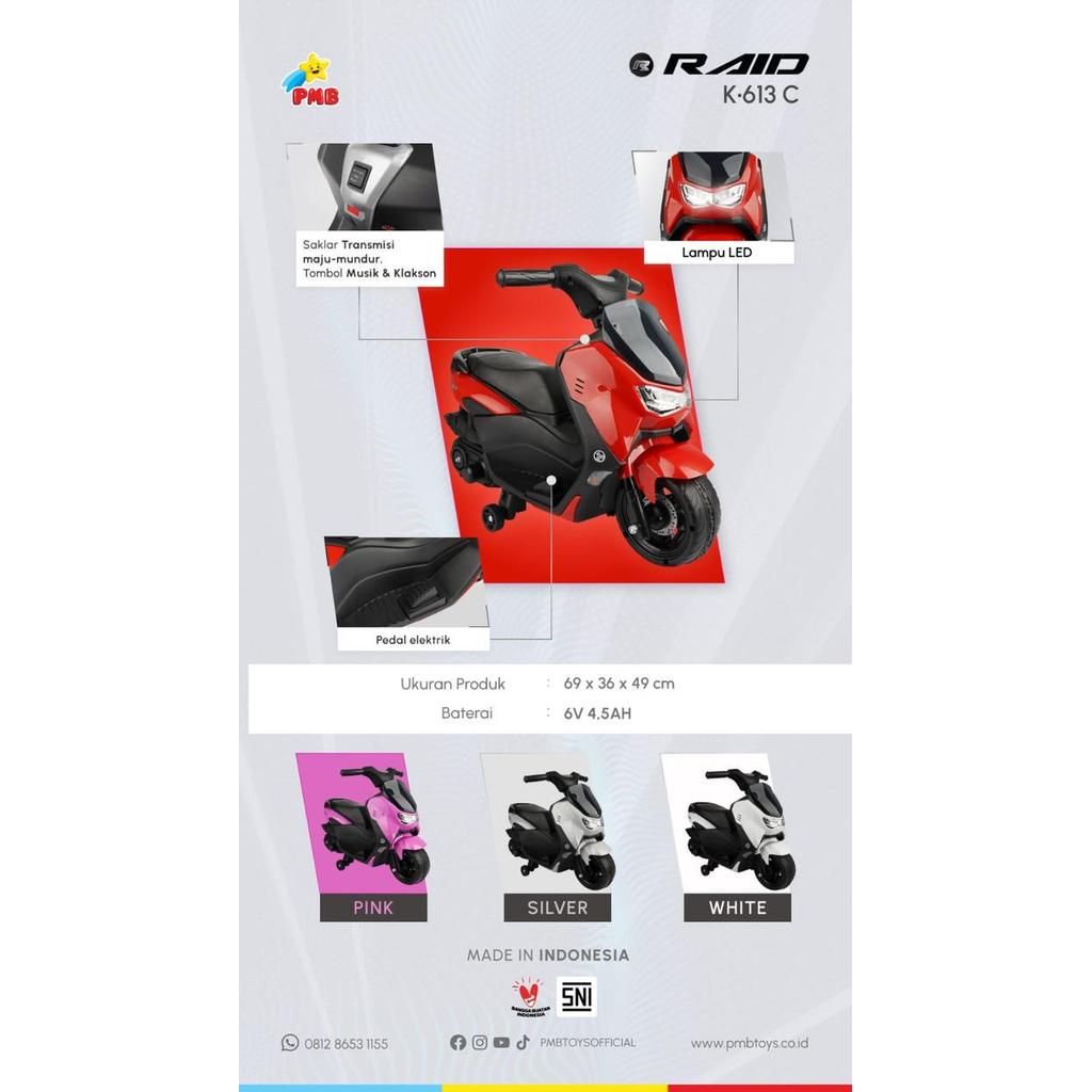 Motor Aki PMB K613C Mainan anak Motor-motoran MODEL NMAX