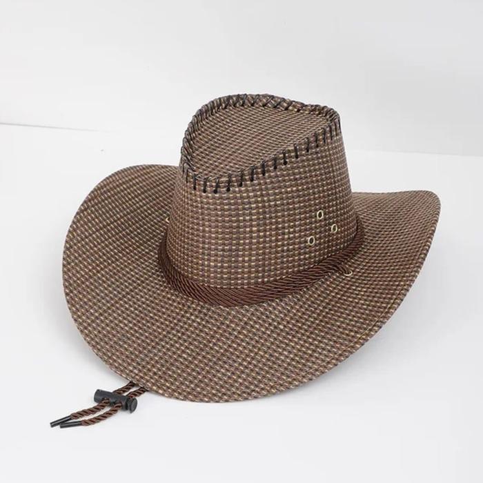 Terlaris Topi Koboi Wanita Topi Koboi Pria Dewasa Topi Koboi Tambang-Coklat SALE