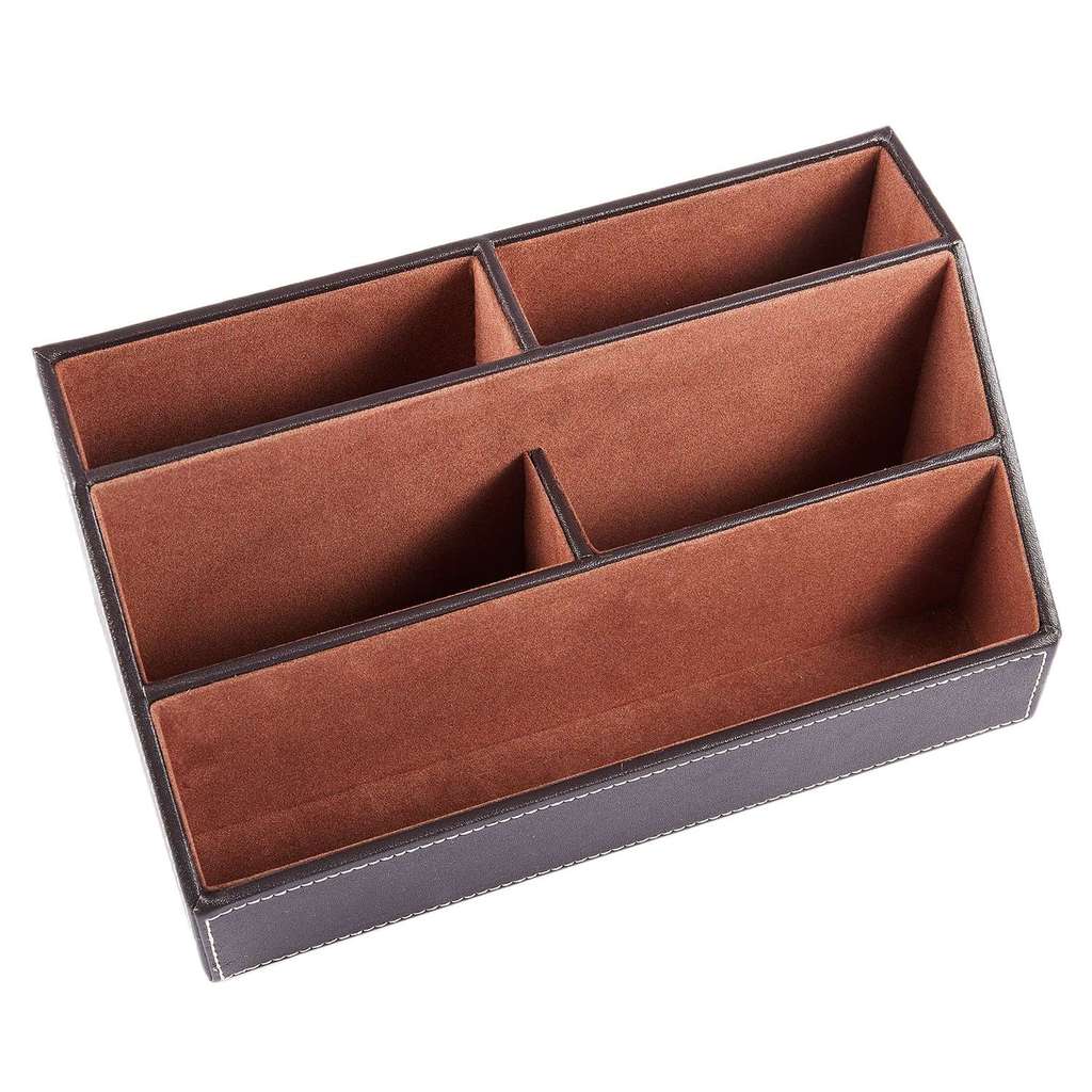 C-CONVENIENT-HOME OFFICE WOODEN STRUCTION LEATHER MULTI-FUNCTION DESK STATIONERY ORGANIZER STORAGE