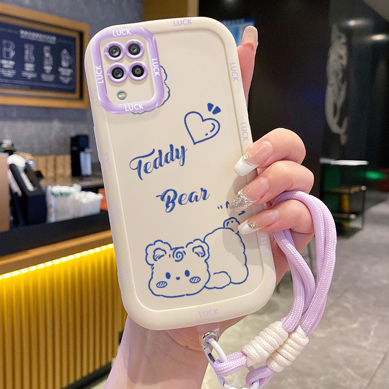 Casing Hp untuk Samsung A12 4G A12 5G M12 F12 A22 M22 M32 Case Pola Beruang Lucu Modis Kasing ponsel
