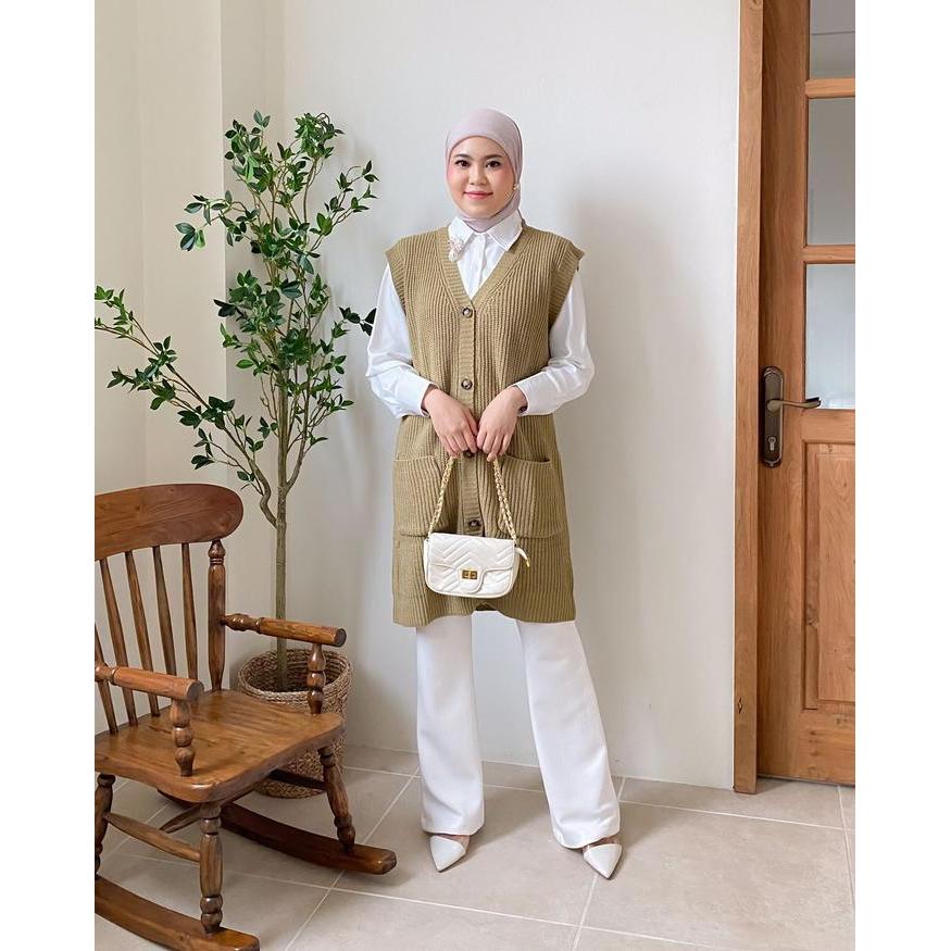 Vest Knit Kheva Mauza - Rompi Rajut Wanita Kekinian
