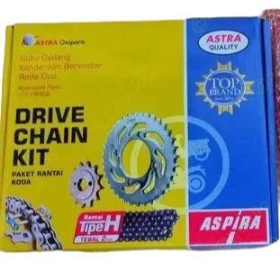 ASPIRA Rantai 420H & Gir Set Motor Honda Karisma 125 / Supra X 125 Standar Astra Otoparts Kualitas