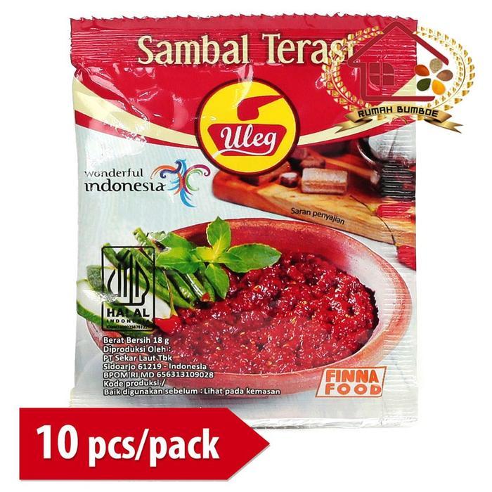 (10 sachet x 18 gr) FINNA SAMBAL TERASI 1renteng Sambal Terasi Finna kecap soimah Pedas Saus cumi