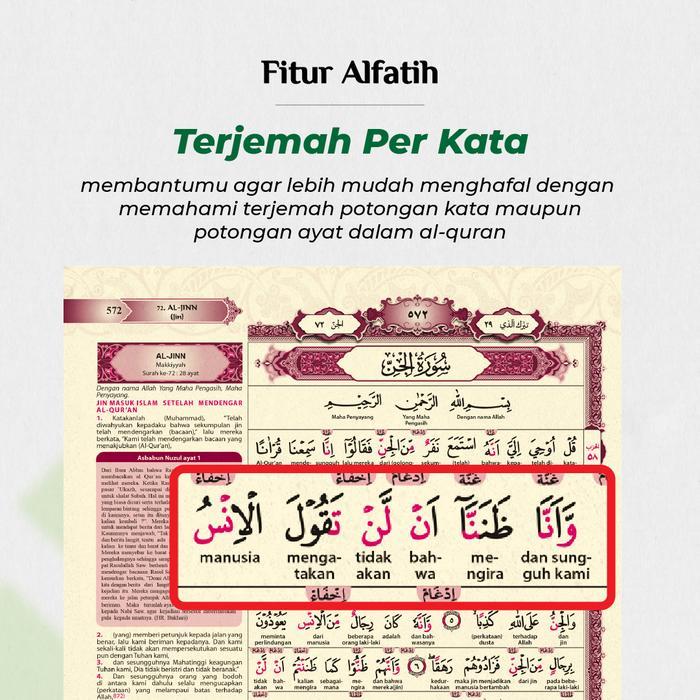 Sedia MUSHAF AL-FATIH B6 TERJEMAH PERKATA & KODE TAJWID ARAB