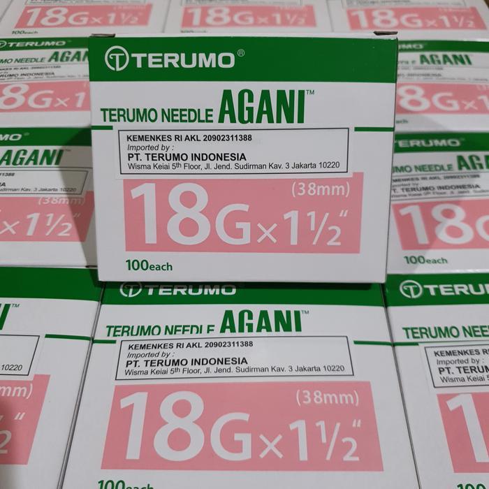 Needle Terumo 18 G / Needle Agani 18G / Jarum Suntik Terumo isi 100 pc