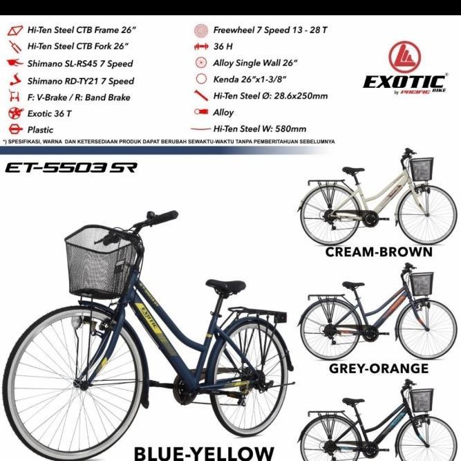 Sepeda city bike exotic 26 inch 5503 sr perempuan keranjang