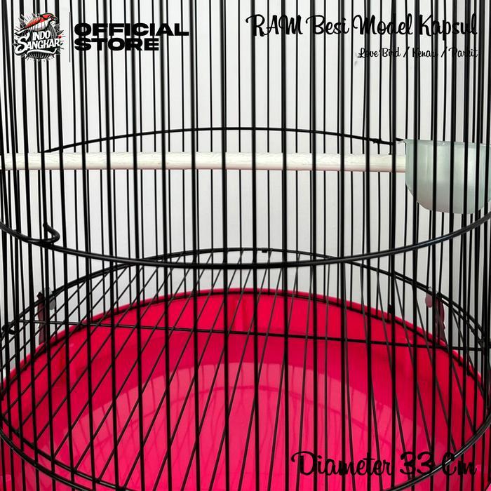 RAM Besi Sangkar Kandang Burung LOVE BIRD/KENARI/PARKIT Diameter 33 Cm RAM Besi Sangkar LOVE BIRD