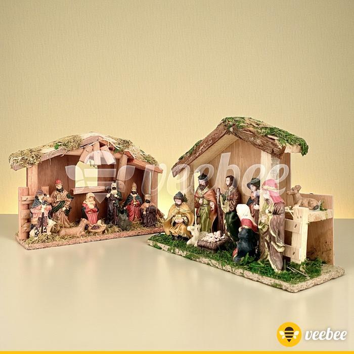 Patung Kelahiran Yesus Set Rumah (V92) Patung Yesus Patung Yesus Set Handmade Diorama Natal Dekorasi